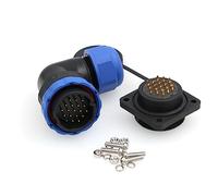 ZBLZGP HE29 Aviación 19 Pin Conector impermeable 5A, macho hembra Cable Plug Panel Mount Socket desconexión rápida, energía eléctrica 90 grados de soldadura en ángulo de plástico roscado