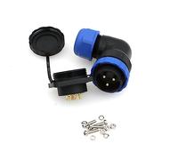 ZBLZGP HE29 Conector de 3 pines 45A 380V Cable eléctrico macho hembra 90 grados enchufe en ángulo montaje en panel Socket impermeable al aire libre conector circular