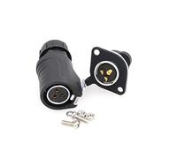 ZBLZGP LP20 Conector Impermeable para Montaje en Panel Cable de alimentación Enchufe Conector Circular Industrial a Adaptador de Panel Solar (3pin, Enchufe Hembra)