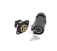 ZBLZGP LP20 Conector impermeable para montaje en panel Cable de alimentación Enchufe Conector circular industrial a adaptador de panel solar (4pin, enchufe hembra)