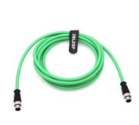 ZBLZGP M12 4 Pin D Código a M12 4 Pin D Código macho Alta Flex blindado Enthernet Cat5 Cable para cámara industrial (3M)