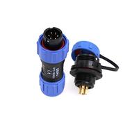 ZBLZGP SP13 Juego de conectores circulares de 6 polos, macho y hembra, conector de montaje frontal, IP68, conector de corriente de aviación, rosca redonda, soldadura 5A para exteriores