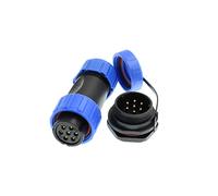 ZBLZGP SP21 - Conector pesado de 7 pines, impermeable, para exteriores, enchufe de cable de alimentación de 15 A, 500 V, montaje en panel con tapa para LED de señal de CA y CC