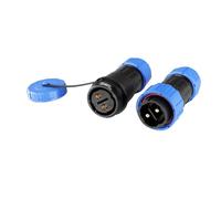 ZBLZGP TY24 - Conector de aviación impermeable de 2 pines, 45 A, 10 AWG, sin soldadura, montaje en panel, enchufe macho hembra, para barco, tabla de surf, energía eléctrica
