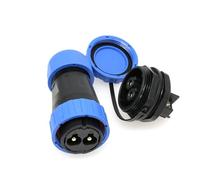 ZBLZGP TY28 - Conector macho hembra sin soldadura IP68 impermeable de 2 a 9 pines de alimentación eléctrica conectores de cable de crimpado (2 pines 45 A, tuerca trasera)
