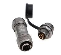 ZBLZGP Weipu - Acoplamiento roscado de metal IP67 resistente al agua, conector macho y hembra, 12 mm, montaje en panel de aviación, conector ST12 hembra (9 pines, 3 A, 125 V)