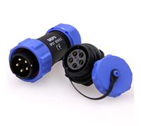 ZBLZGP WEIPU SP21 - Conector de aviación de 5 pines, impermeable, IP68, montaje en panel, 21 mm, enchufe circular, cable de 30 A con cubierta antipolvo para señal de alimentación de dispositivos