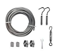 ZBNAEQFJLURT Kit de suspensión Cuerda Acero Inoxidable Duradero, Ligera for Exteriores, Cable Alambre con Tensor 4Mm diámetro(10m)