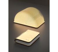 ZBOLE 12CM Lámpara de Libro de Madera, Lámpara de Libro Plegable, Lámpara a Pilas, Iluminación Ambiental LED, Iluminación Ambiental Magnética para Decoración del Hogar & Biblioteca, Regalo(maple)