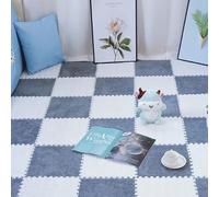 ZBORAVPIX baldosas de Piso de Espuma, Paquete de 10 Alfombrillas de Espuma entrelazadas de Felpa, Multicolor, 30 x 30 cm(Light Gray+White)