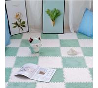 ZBORAVPIX baldosas de Piso de Espuma, Paquete de 10 Alfombrillas de Espuma entrelazadas de Felpa, Multicolor, 30 x 30 cm(Mint Green+White)