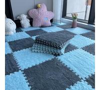 ZBORAVPIX baldosas de Piso de Espuma, Paquete de 10 Alfombrillas de Espuma entrelazadas, Multicolor, 30 x 30 cm(Dark Blue+Gray)