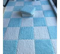 ZBORAVPIX baldosas de Piso de Espuma, Paquete de 10 Alfombrillas de Espuma entrelazadas, Multicolor, 30 x 30 cm(White+Blue)