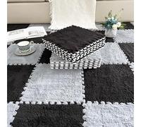 ZBORAVPIX baldosas de Piso de Espuma, Paquete de 10 Alfombrillas de Espuma entrelazadas, Multicolor, 30 x 30 cm(Black+Gray)