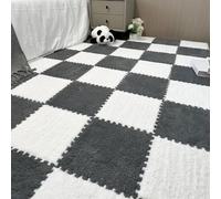 ZBORAVPIX baldosas de Piso de Espuma, Paquete de 10 Alfombrillas de Espuma entrelazadas, Multicolor, 30 x 30 cm(White+Gray)