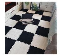 ZBORAVPIX baldosas de Piso de Espuma, Paquete de 12 alfombras y losetas de Espuma entrelazadas cuadradas, Multicolor, 30 x 30 cm(Black+White)