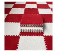 ZBORAVPIX baldosas de Piso de Espuma, Paquete de 12 alfombras y losetas de Espuma entrelazadas cuadradas, Multicolor, 30 x 30 cm(Red+White)