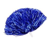 ZBORAVPIX Cheerleader Mano Flor Bola, Serpentinas metálicas de Animadora con asa de plástico, Paquete de 4, Multicolor(Blue)
