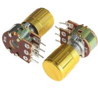 ZBORAVPIX Potenciómetros de Empuje y tirón, Kit de potenciómetro rotatorio WH148 de 15 mm y 6 Pines con Tapas de Perilla de 15 x 17 mm, 1 kΩ-1 megaohmio (Paquete de 5)(5K Ohm)