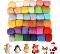 Zbozzba Fieltro de fieltro seco, 108 g, lana de cuento de hadas de lana de oveja, juego de iniciación, adecuado para principiantes, proyectos de punto a mano, (36 colores)
