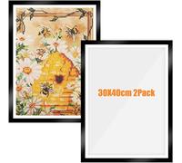 Zbozzba Paquete de 2 marcos magnéticos de PVC, accesorios para pintura de diamantes, marco de fotos autoadhesivo, para decorar paredes del hogar, 30 x 40 cm, negro