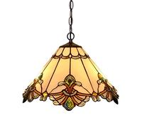 ZBZFGE 12" -Style HangLamp,Victoria-stylen Stained Glass Pendant Light Fixtures, Adjustable Metal Decor Chandeliers for Bedroom Kitchen Hallway,Red,13 Inch (White 13 Inch)