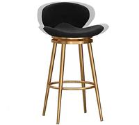 ZBZFGE 26/30 Inch Counter Height Bar Stools, Velvet Barstool with Back and Degree Swivel Seat Top, Dining Chairs for Kitchen Island Pub Living Room (Black-1ps,75cm/30in)