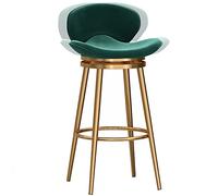 ZBZFGE 26/30 Inch Counter Height Bar Stools, Velvet Barstool with Back and Degree Swivel Seat Top, Dining Chairs for Kitchen Island Pub Living Room (Green-1ps,65cm/26in)