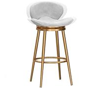 ZBZFGE 26/30 Inch Counter Height Bar Stools, Velvet Barstool with Back and Degree Swivel Seat Top, Dining Chairs for Kitchen Island Pub Living Room (White-1ps,65cm/26in)
