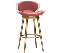 ZBZFGE 26/30 Inch Counter Height Bar Stools, Velvet Barstool with Back and Degree Swivel Seat Top, Dining Chairs for Kitchen Island Pub Living Room (Pink-1ps,65cm/26in)