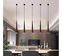 ZBZFGE 5 Pcs Restaurant Suit Chandelier Black Gold Downlight Dining Table Pendant Lights Creativity Bar Bar Chandelier Front Desk Single Head Hanging Lights Adjustable Height of The Spotlight ,Hanging