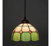 ZBZFGE 8-Inch M- Pendant Lighting Antique Style 1-Light Ceiling Pendant Fixture Multi-Colored Glass Chandelier for Dining Room Kitchen Island,F Interesting Life,Hanging Light(C)