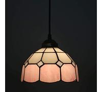 ZBZFGE 8-Inch M- Pendant Lighting Antique Style 1-Light Ceiling Pendant Fixture Multi-Colored Glass Chandelier for Dining Room Kitchen Island,F Interesting Life,Hanging Light(E)