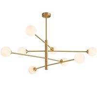 ZBZFGE 8 Lights Sputnik Chandeliers Mid Century Lighting Pendant Gold Industrial Rustic Ceiling Light Fixture for Dining Kitchen Island Bedroom Lighting-Gold 8t Made in China