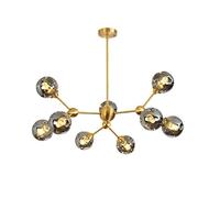 ZBZFGE 9-Lights Brass Chandelier Unique Spherical Bubble Glass During Light Vintage Gold Industrial Ceiling Lamp For Children Living Roomd-Copper and Soot Cover 9t