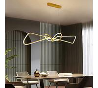 ZBZFGE Adjustable LED Linear Chandelier for Dining Room - Black and Gold Farmhouse Style, 3000K/4000K/6000K Color Temperature