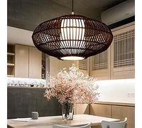 ZBZFGE American Industrial Vintage Hand Rattan Chandelier Indoor Ceiling Shadow Hanging Long Line Brown Lampshade Pendant Light Restaurant Lounge Corridor Coffee Lighting Interesting