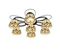 ZBZFGE and CeilLamp -Style 7-Heads CeilLights Stained Glass Decoration Chandeliers Bedroom