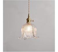 ZBZFGE Antique Flower Glass Light Kitchen Island Sink Farmhouse Floral Ceiling Hanging Lamp Nordic Small Chandelier Fixture for Dining Room Bedroom, Clear Amber Purple Glass/Clear