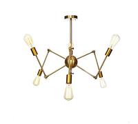 ZBZFGE, Antique Sputnik Chandelier,V-intage E27 Pendant Light,Rustic Ceiling Chandeliers with Adjustable Swing Arms,Chrome Finish Hanging Light Lamp Ch,Hanging Light(Golden,6 Ligh