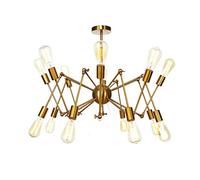 ZBZFGE, Antique Sputnik Chandelier,V-intage E27 Pendant Light,Rustic Ceiling Chandeliers with Adjustable Swing Arms,Chrome Finish Hanging Light Lamp Ch,Hanging Light(Golden,14 lig