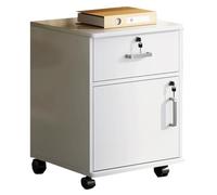 ZBZFGE Archivador con Ruedas de Madera con Cerradura, Vertical de 4 cajones para Documentos legales/Carta A4, solución de Almacenamiento móvil para Oficina en casa, Acabado Natural