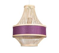 ZBZFGE Art Lantern Hanging Lamp Adjustable Woven Hanging Light for Tea Room Restaurant Rattan Ceiling Coffee Shop Bar Chandelier,Hanging Light(Purple)