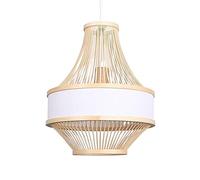 ZBZFGE Art Lantern Hanging Lamp Adjustable Woven Hanging Light for Tea Room Restaurant Rattan Ceiling Coffee Shop Bar Chandelier,Hanging Light(White)