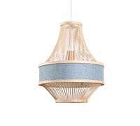 ZBZFGE Art Lantern Hanging Lamp Adjustable Woven Hanging Light for Tea Room Restaurant Rattan Ceiling Coffee Shop Bar Chandelier,Hanging Light(Blue)