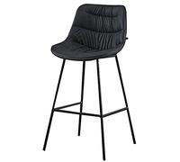 ZBZFGE Bar Stool Counter Height Stool, 30in Tall Barstools with Metal Legs and Footrest, PU Leather Bar Chairs for Kitchens Island Breakfast, 300lbs (Black -1ps)