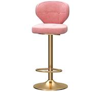 ZBZFGE Bar Stools, Adjustable Height Barstools with Velvet Cushion, ° Swivel Barstool with Back and Footrest, Classical Bar Chairs for Kitchen and Pub (Pink-1ps)