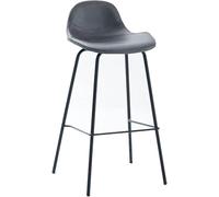 ZBZFGE Bar Stools Back 26/30in Barstools with Metal Legs and PU Leather Seat for Kitchen Island Dining Room (Grey-1ps,75cm)