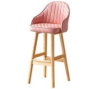 ZBZFGE Bar Stools Barstools, Kitchen Island Counter Bar Stools, Wood Frame, 330lbs Capacity, Easy Assembly, Upholstered Tall Bar Stool (Pink-1ps,64cm/25in)