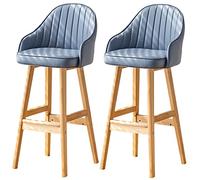 ZBZFGE Bar Stools Barstools, Kitchen Island Counter Bar Stools, Wood Frame, 330lbs Capacity, Easy Assembly, Upholstered Tall Bar Stool (Dark Blue-2ps,74cm/29in)